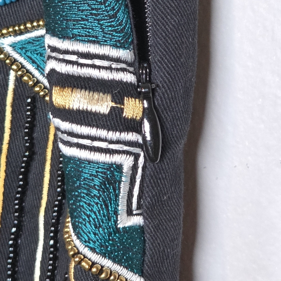 H&M Women's Boho Embroidered Beaded Skirt Floral Abstract Chic Geometric Whimsi - Picture 6 of 11